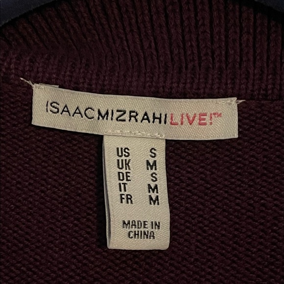 Isaacmizrahi live Burgundy Sweater. Size Small - Picture 3 of 5